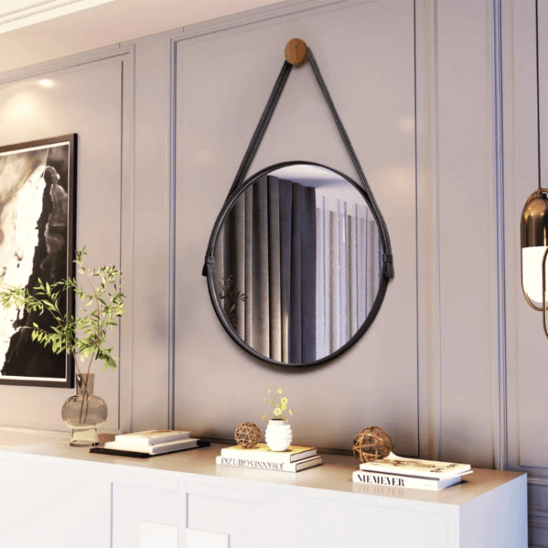 Espelho Redondo Decorativo Com 60cm - Alça e Pino