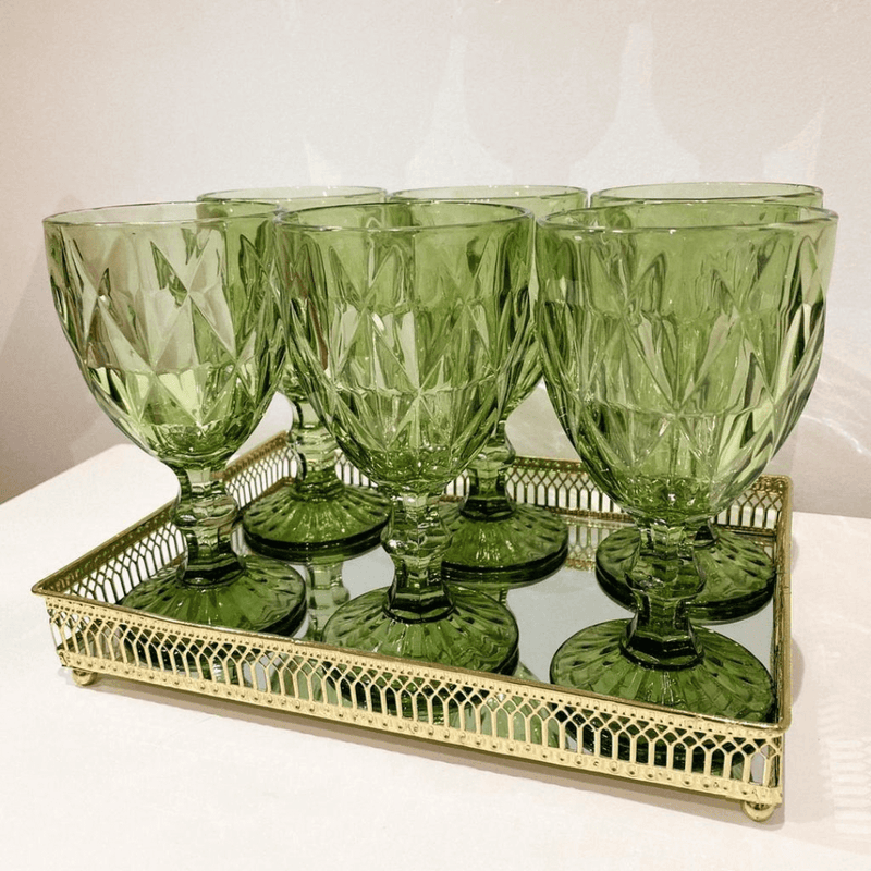 Jogo de 6 Taças 300ml Verde Diamond