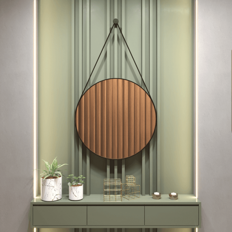 Espelho Redondo Decorativo Com 40cm - Alça e Pino