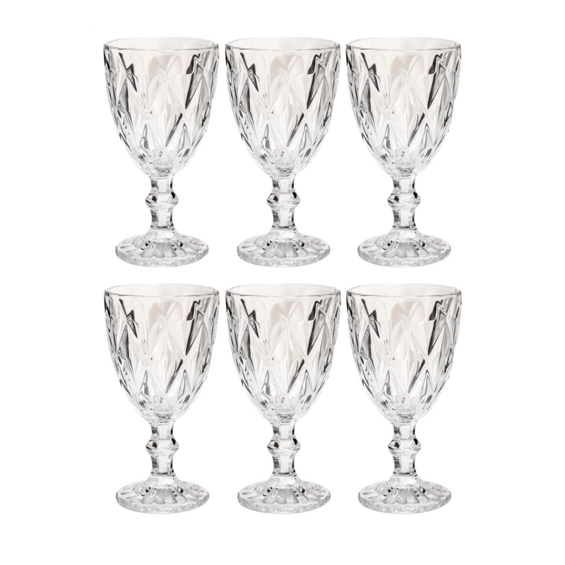 Jogo de 6 Taças 340ml Transparente Diamond
