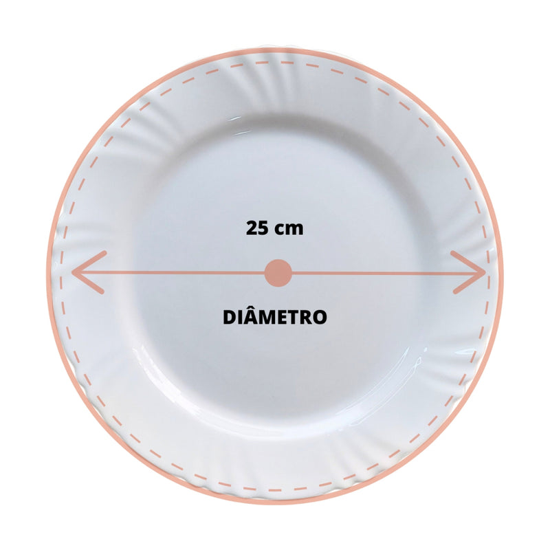 Pratos Rasos Opaline Nadir 12 Unidades 25cm
